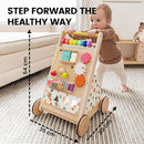 Tiny Land Wooden Baby Walker, Adjustable Speed Baby Push Walker for Boys and Girls, Montessori Activity Center Push Toy for Kids Development (Rainbow) by TinyTreasures Baby Boutique