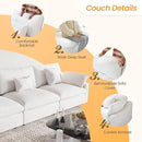 JACH Sectional Couches for Living Room, 3 Seater Cloud Sectional Couch with Deep Seat, Down Filled Modular Sofa, Covers Removeable & Washable, Sofas Furniture for Living Room, White by CozyNest Decor