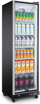 BODEGACOOLER Commercial Beverage Refrigerator Glass Door,18.1 Cu.Ft Commercial Display Merchandiser Fridge,Upright Display Bar Cooler with Soft LED Light,Adjustable Shelves,Aluminum Door,Black by CozyNest Decor