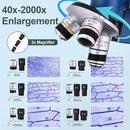 Microscope for Kids 40X-2000X with LED supplemental Light, Slides and specimens, Microscope for Kids 8-12 for School Labs and homeschooling by TinyTreasures Baby Boutique