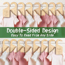 Wooden Baby Closet Dividers - 8 Pcs Double-Sided Design for Newborn Nursery Room Wardrobe Storage by Months Size - Perfect Toddler Clothes Organizer by TinyTreasures Baby Boutique