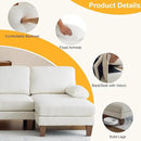Karl home U-Shape Sectional Sofa Couch 111" Modern 4-Seat Sofa with Chaises Corduroy Fabric Upholstered Covertible Couch with Wood Grain Legs for Living Room, Reception Room, Apartment, Beige by CozyNest Decor