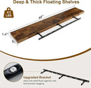 Fun Memories Floating Shelves, 8 Inch Deep Floating Shelves, Rustic Wood Fireplace Mantel 48 in Long, 48 x 8 Floating Wall Shelves for Living Room, Kitchen, Bedroom, Rustic Brown, 1 Pack by CozyNest Decor
