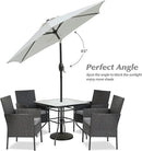 Aok Garden 7.5 ft Patio Umbrella Outdoor Market Umbrella Tilt Button and Crank 6 Ribs for Deck Lawn Pool& Backyard