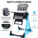INFANS 4 in 1 High Chair–Booster Seat, Convertible Highchair w/Adjustable Height and Recline,Removable Tray,DetachableCushion, Installation-Free,Simple Fold for Baby, Infant& Toddler by TinyTreasures Baby Boutique