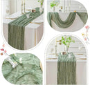 Sioloc 1 Pack Sage Green Cheesecloth Table Runner Fall Autumn Decor for Home 10ft Table Cloth for Tea Wedding Birthday Party Baby Bridal Shower Halloween Thanksgiving by CozyNest Decor