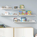 Fun Memories Picture Ledge Shelf for Wall, 48 inch Pine Wood Nursery Book Shelves Set of 2- Wall Book Shelves for Kids Room, Home Decor - Kitchen Spice-White by TinyTreasures Baby Boutique