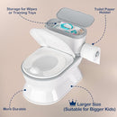 2-in-1 Toddler Potty Training Toilet - Larger Potty Chair & Detachable Training Seat for Boys & Girls Ages 1-3 with Flushing Sound, Wipes Storage, Toilet Paper Holder - Grey by TinyTreasures Baby Boutique