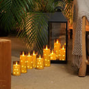 Homemory 9 Pcs Flameless Candles with Embedded Star String Fairy Lights, Battery Operated Candles, LED Candle, Fake Candles with Remote Control and Timer (Gold) by CozyNest Decor