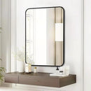 Fabuday Black Wall Mirror for Bathroom Over Sink - 20x30 Matte Metal Framed Rectangle Mirror, Rounded Rectangular Vanity Mirrors for Living Room, Bedroom, Entryway, Hallway, Horizontally/Vertically by CozyNest Decor