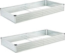 8x4x1ft(2 Pack) Galvanized Raised Garden Bed,Outdoor Planter Box Metal Patio Kit Planting Bed for Vegetables Flowers and Succulents,Silver by GreenHaven Gardens