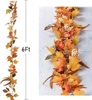 DearHouse Fall Maple Leaves, 6ft Artificial Autumn Foliage Thanksgiving Decor for Home, Wedding, Fireplace, Party, Christmas (Yellow&Brown) by CozyNest Decor