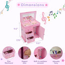 Jewelkeeper Jewelry Box - Jewelry Box for Girls with Ballerina Music Box - 3 Spacious Drawers, Necklace Carousel, Soft Pink Lining and Flowers Design - Sugar Plum Fairy Tune - 9.5 x 7.75 x 9.5 in by TinyTreasures Baby Boutique