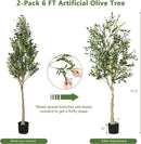6 Feet Artificial Olive Tree in Cement Pot by LJGDeals