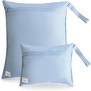 mushie Water Resistant Wet Bags | Large & Small Reusable Storage Bag for Baby Items and Travel | Zippered Pockets with Handle | Machine Washable, Set of 2 (Tradewinds) by TinyTreasures Baby Boutique