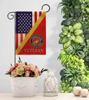 Home of Marine Corps Burlap Garden Flag - Set with Stand Armed Forces USMC Semper Fi United State American Military Veteran Retire Official House Banner Cemetery Yard Rememberance Veterans Day Gifts by GreenHaven Gardens