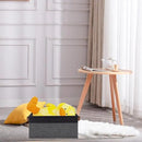 GhvyenntteS Small Fabric Storage Bins 12 Pack, 11.8" x 7.87" x 5.11" Storage Basket with Leather Handles, Closet Storage Bins for Shelves, Storage Baskets for Shelves, DVD Storage (Grey/Black) by CozyNest Decor