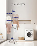 Clothes Drying Rack Foldable, 70.9 inch Tripod Drying Rack for 35 Pieces of Clothes, with Height-Adjustable Rotatable Clothes Rails, Space Saving, Stainless Steel, Blue and Silver CDR005Q01 by TinyTreasures Baby Boutique