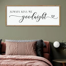 comurdyo Always Kiss Me Goodnight Sign for Bedroom Above bed Wall Decor 40''×15'' Large Wood Frame For Couples Over Bed Hanging Wall Art (Wood) by CozyNest Decor
