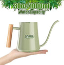 Watering Can Indoor Plants 35oz Sage Green Water Can Indoor Metal Small Water Can Pot with Long Spout for House Bonsai Plants Garden Flower Decorative by GreenHaven Gardens