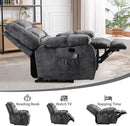 Massage Recliner Chair with Heat and Massage, Soft Fabric Ergonomic Manual Reclining Chairs, Heavy Duty Reclining Sofa Chair with Side Pockets for Living Room (D-Grey) by CozyNest Decor