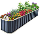 KING BIRD Raised Garden Bed Quick-Install Galvanized Planter Garden Box Outdoor for Gardening, Vegetables, Flowers 7.2x1.7x1 Ft, Dark Grey by GreenHaven Gardens