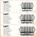 BCAN 8FT 10FT 12FT 14FT 15FT 16FT Recreational Trampoline with Enclosure for Kids Adults, ASTM Approved, Outdoor Trampolines with Ladder for Kids by TinyTreasures Baby Boutique