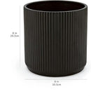 Amazon Basics Fluted Round Ceramic Planter, 8-Inch, Black by GreenHaven Gardens