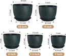 Plant Pots 10/9/8/7.5/7 inch Set of 5,Flower Pots with Multi Mesh Drainage Holes, Large Planters for Indoor Outdoor Garden Plants and Flowers. (Green Speckles) by GreenHaven Gardens