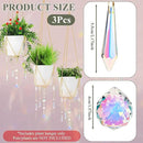 Chunful 3 Pack Sun Catcher Plant Hanger with Beads and Glass Crystal Beaded Plant Hanger Sun Catchers Kit Hanging Basket Accessories for Indoor Home Rainbow Decor, Pots Not Included(Gold) by GreenHaven Gardens