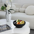 Large Black Decorative Bowl for Home Decor - Modern Concrete Fruit Bowl for Kitchen Counter or Coffee Table by CozyNest Decor