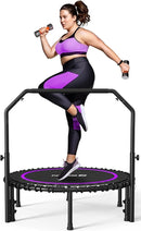 BCAN 40"/48" Mini Rebounder Trampoline for Adults with Bar, 450/550LBS Fitness Trampoline with Bungees, Adjustable Handle, Stable & Quiet, Indoor Outdoor, Whole-Body Workout & Relaxation at Home by TinyTreasures Baby Boutique
