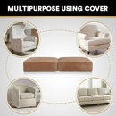 PrinceDeco Velvet Couch Cushion Cover Soft Stretch Cushion Slipcover for Chair Loveseat Sofa Cushion Furniture Protector Seat Cushion Sofa Cover (2 Piece Large Sofa Cushion Covers, Camel) by CozyNest Decor