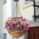 4 Pack 14 Inch Hanging Flower Baskets for Outdoor Plants Large Metal Wire Planters with Coco Liner Pot for Home Planting Black Watering Plant Holders for Outside Garden by GreenHaven Gardens