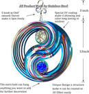 FONMY Mandala Wind Spinner w/Crystal Ball-Fengshui 3D Stainless Steel Hanging Spinners Worth Gift Christmas Decoration Indoor/Outdoor Garden Décor Kinetic Yard Art 12 Inches Wind Sculpture by GreenHaven Gardens