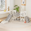 KORIMEFA 10 in 1 Toddler Slide Set, Kids Slide for Toddlers, Outdoor Indoor Playground for Toddlers 1-3, Toddler PlaySet with Basketball Hoop and Ball Golf Set, Climbing Arch(Grey) by TinyTreasures Baby Boutique