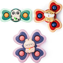 LiKee Strong Suction Cup Fidget Rotating Sensory Bath Toys for Baby 12 18 Months Airplane Car Travel Table & Window Toys for 1 2 Years Old Toddler Boys and Girls (Panda) by TinyTreasures Baby Boutique
