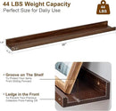 Floating Picture Ledge Shelves 36 Inch Solid Oak Wood Set of 2, Rustic Wall Storage Shelves with Lip, Kids Bookshelf, Photo & Picture Ledge Shelves for Bedroom, Living Room, Kitchen by CozyNest Decor