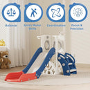 67i Toddler Slide for Kids - Foldable Indoor/Outdoor Plastic Slide with Basketball Hoop, Anti-Slip Steps, Safe & Durable Playground Equipment for 1-3 Years (Red Blue) by TinyTreasures Baby Boutique