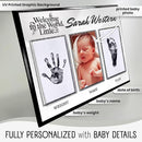 Baby Hand and Footprint Kit with Photo & Birth Details, Inkless Hand and Footprint Kit, Newborn Keepsake Plaque, Baby Shower Gifts (STYLE 1 (Fully Personalized) (Welcome To The World) (Neutral)) by TinyTreasures Baby Boutique