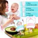 Baby Fruit Food Feeder Pacifier - Fresh Food Feeder, Infant Fruit Teething Teether Toy for 3-24 Months, 6 Pcs Silicone Pouches for Toddlers & Kids & Babies, 2-Pack (Light Pink) by TinyTreasures Baby Boutique