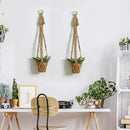 Artilady Plant Hanger Indoor Macrame Hanging Planters for Plants Holder Boho Brown Basket No Tassels Farmhouse Rustic Window Wall Decor by GreenHaven Gardens