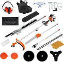 Gas Trimmer Weed Eater 52cc 2-Stroke,6 in 1 Multi-Functional Petrol Trimmer Hedge Trimmer Pole Saw Trimmer for Quick Weed Grass Cleaning Crop Seed Soil Protection Tools by GreenHaven Gardens
