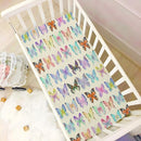 Retro Butterflies Colorful Crib Sheets for Boys and Girls, Fitted Baby Crib Sheets Soft and Breathable Mini Crib Sheets 52 X 28 Inches by TinyTreasures Baby Boutique