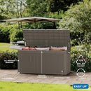102 Gallon Outdoor Storage Box Waterproof, UV Resistant Resin Deck Box with Hydraulic Rod, Lockable Design and Enhanced Durability for Patio, Garden, and Poolside Use by CozyNest Decor