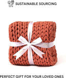YnM Chunky Throw Blanket, Medium-Weight, Hand Knitted, Skin Friendly, Ventilated and Breathable, Machine Washable, Home Décor Piece for Couch, Sofa and Bed (Exotic Orange, 40x50 Inch) by CozyNest Decor