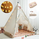 Teepee Tent for Kids-Portable Children Play Tent Indoor Outdoor (White with Mat) by TinyTreasures Baby Boutique