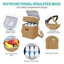 PIIOSER Breastmilk Cooler Bag with Ice Pack Fits 6 Baby Bottles Up to 9 Ounce, Insulated Baby Bottle Tote Bags, Double Layer Waterproof Leak-Proof with Shoulder Strap for Nursing & Working Mom (Brown) by TinyTreasures Baby Boutique