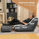 Bean Bag Chair with Ottoman, Comfy Bean Bag Sofa with Memory Foam, Lazy BeanBag Sofa with Footstool, Fireside Bean Bag Couch for Living Room, Bedroom, Apartment by TinyTreasures Baby Boutique