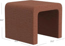 Modern Channel Rust Chenille Foot Stools Ottoman Home Décor, Soft Ottoman Foot Rest Chair for Bedroom and Living Room, Vanity Chair and Stool in Dressing Area, and Lounge (Rust Chenille) by CozyNest Decor